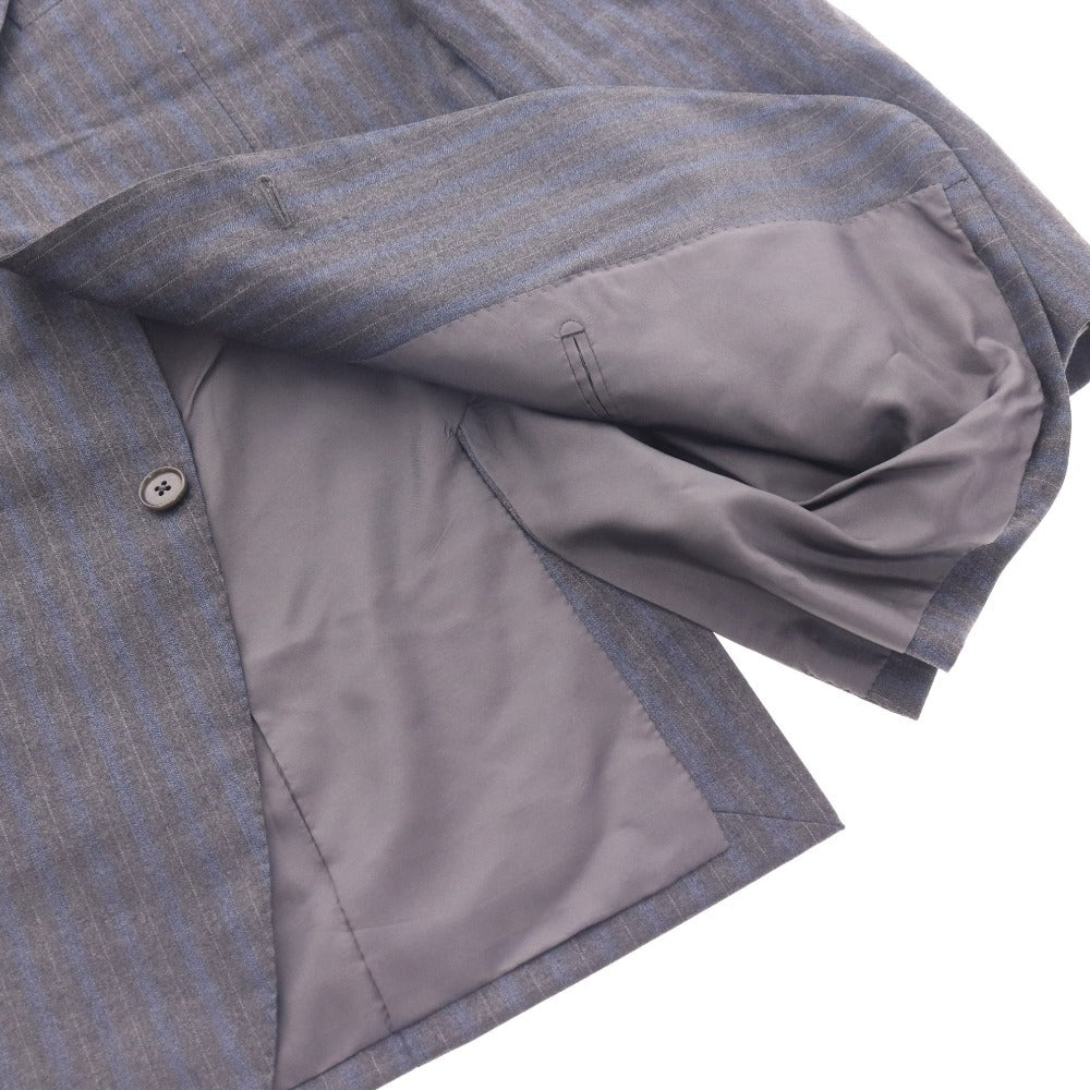 ■ ドレステリア スーツ セットアップ 長袖 ジャケット アウター パンツ ボトムス ストライプ柄 上下 メンズ 44 ネイビー ハンガー付き