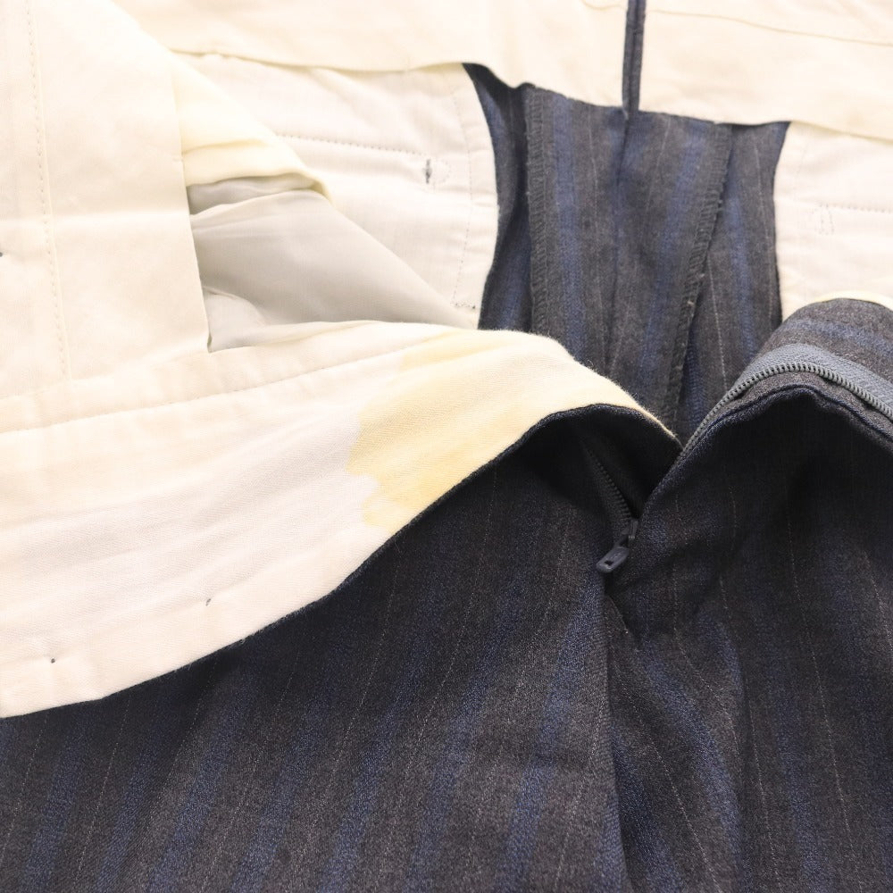 ■ ドレステリア スーツ セットアップ 長袖 ジャケット アウター パンツ ボトムス ストライプ柄 上下 メンズ 44 ネイビー ハンガー付き