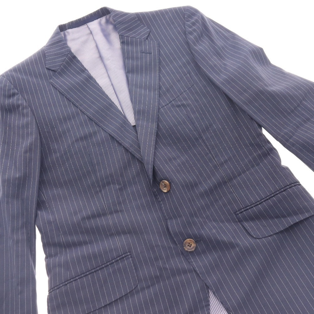 ■ TIMOTHYEVEREST ティモシー・エベレスト スーツ セットアップ 長袖 ジャケット パンツ 上下 ストライプ柄 日本製 メンズ PM ネイビー