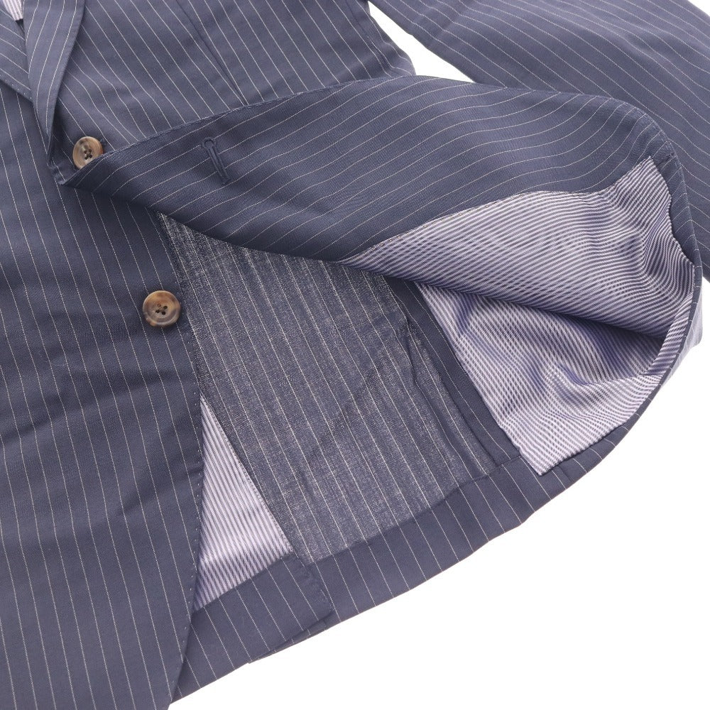 ■ TIMOTHYEVEREST ティモシー・エベレスト スーツ セットアップ 長袖 ジャケット パンツ 上下 ストライプ柄 日本製 メンズ PM ネイビー