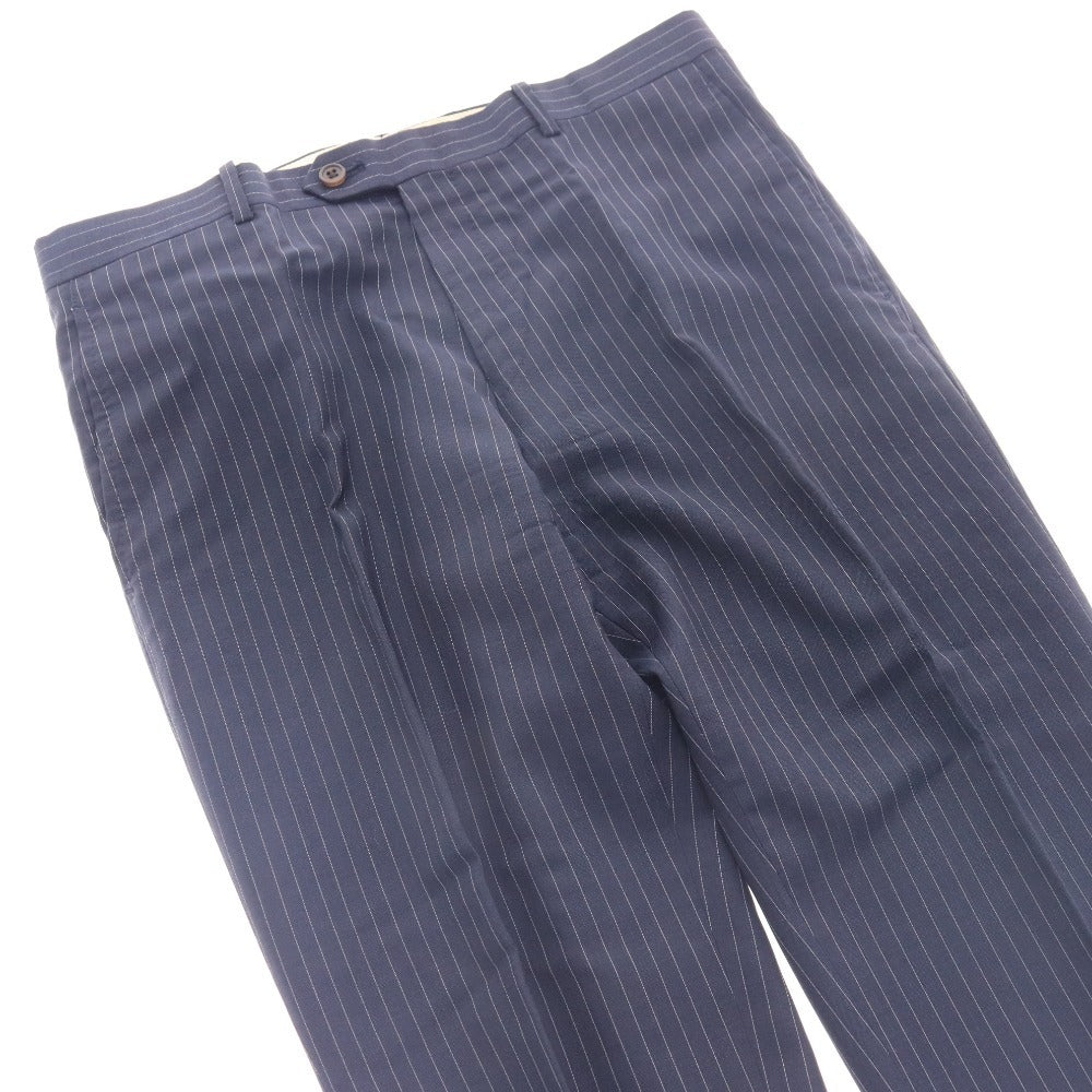 ■ TIMOTHYEVEREST ティモシー・エベレスト スーツ セットアップ 長袖 ジャケット パンツ 上下 ストライプ柄 日本製 メンズ PM ネイビー