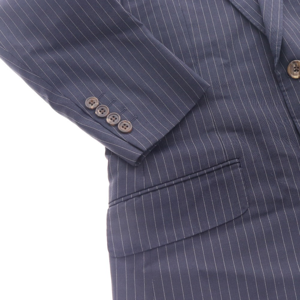 ■ TIMOTHYEVEREST ティモシー・エベレスト スーツ セットアップ 長袖 ジャケット パンツ 上下 ストライプ柄 日本製 メンズ PM ネイビー