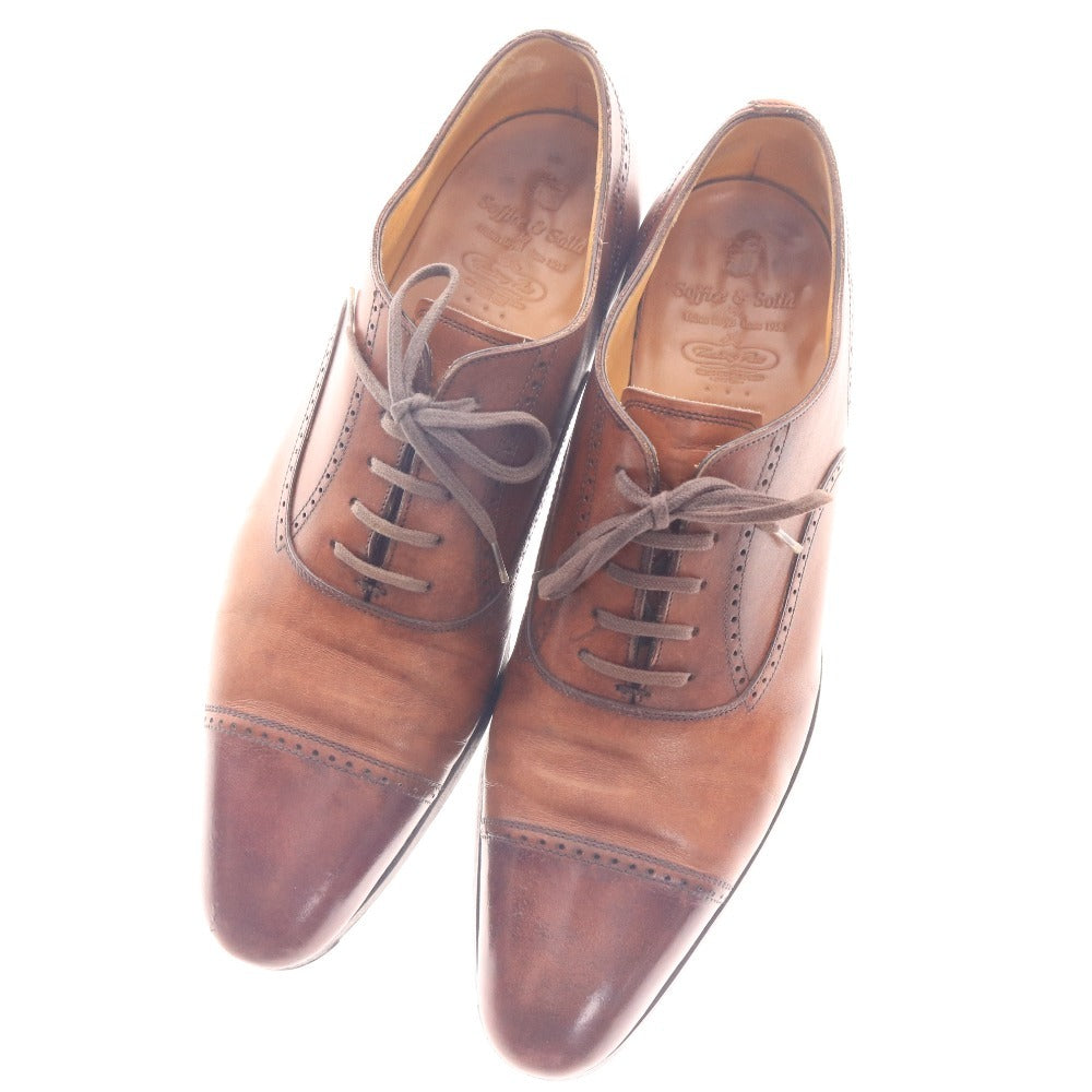 ■ Soffice&Solid ソフィスアンドソリッド ドレスシューズ S 501 レザー 革靴 ストレートチップ 日本製 メンズ 7 1/2 25.5cm相当 ブラウン