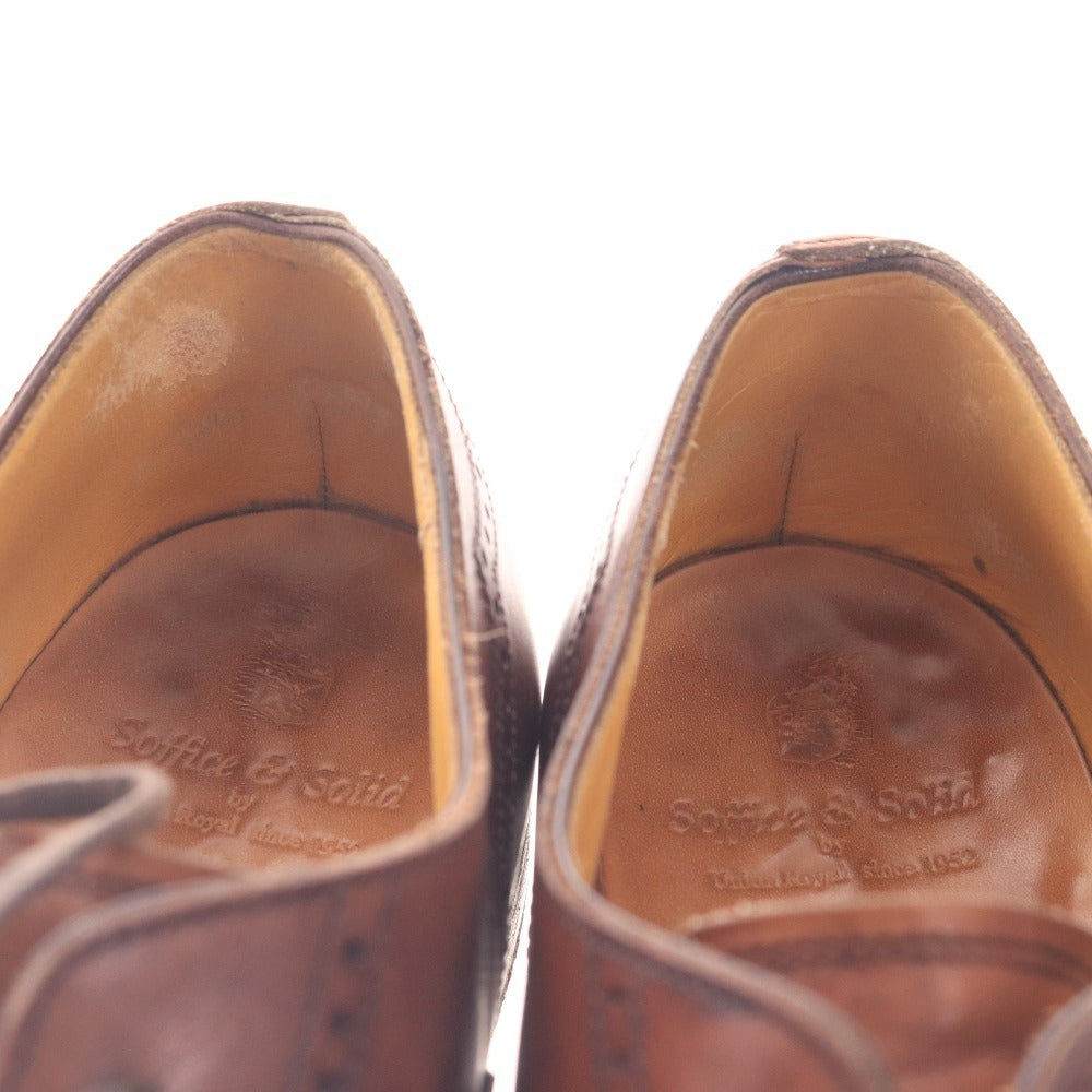 ■ Soffice&Solid ソフィスアンドソリッド ドレスシューズ S 501 レザー 革靴 ストレートチップ 日本製 メンズ 7 1/2 25.5cm相当 ブラウン