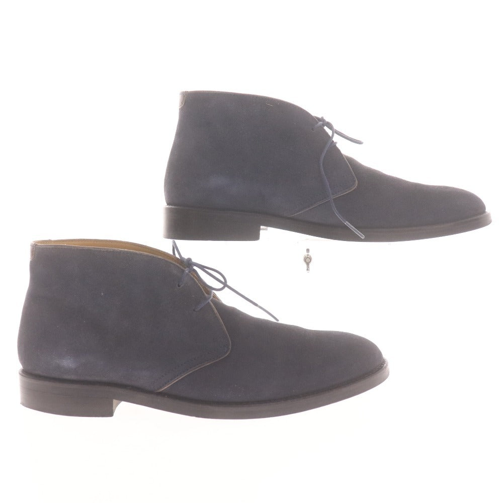 ■ タケオキクチ チャッカブーツ 靴 ハイカット スエード メンズ 60（26.0cm相当） ネイビー 箱付き