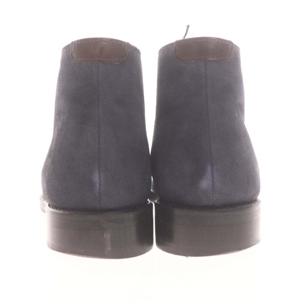 ■ タケオキクチ チャッカブーツ 靴 ハイカット スエード メンズ 60（26.0cm相当） ネイビー 箱付き