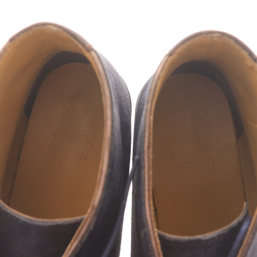 ■ タケオキクチ チャッカブーツ 靴 ハイカット スエード メンズ 60（26.0cm相当） ネイビー 箱付き