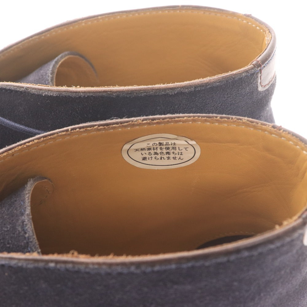 ■ タケオキクチ チャッカブーツ 靴 ハイカット スエード メンズ 60（26.0cm相当） ネイビー 箱付き