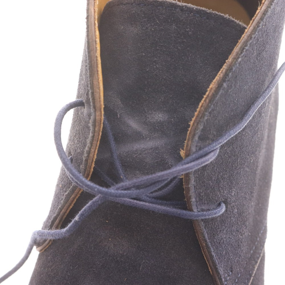 ■ タケオキクチ チャッカブーツ 靴 ハイカット スエード メンズ 60（26.0cm相当） ネイビー 箱付き