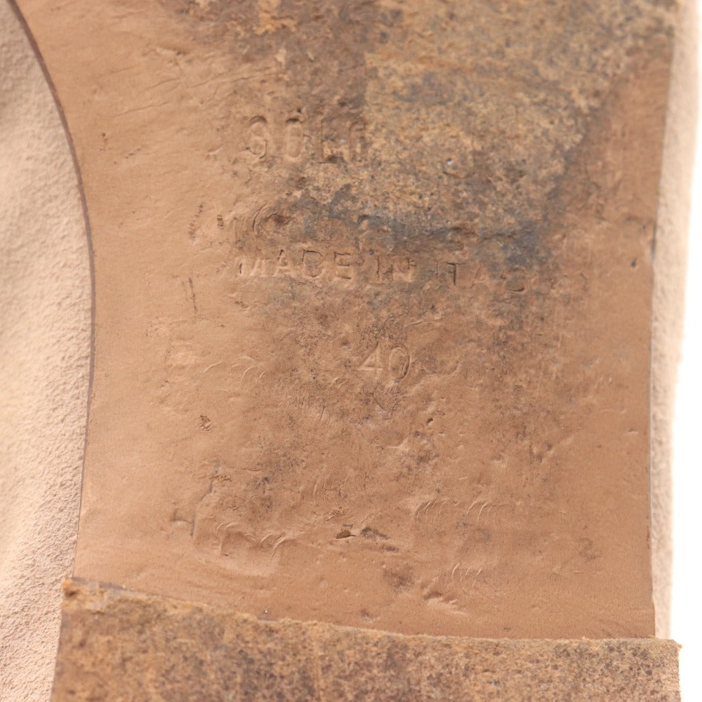 ■ ソロヴィエール フラットシューズ 靴 スエード メンズ 40（25.5-26cm相当）ベージュ 付属品付き