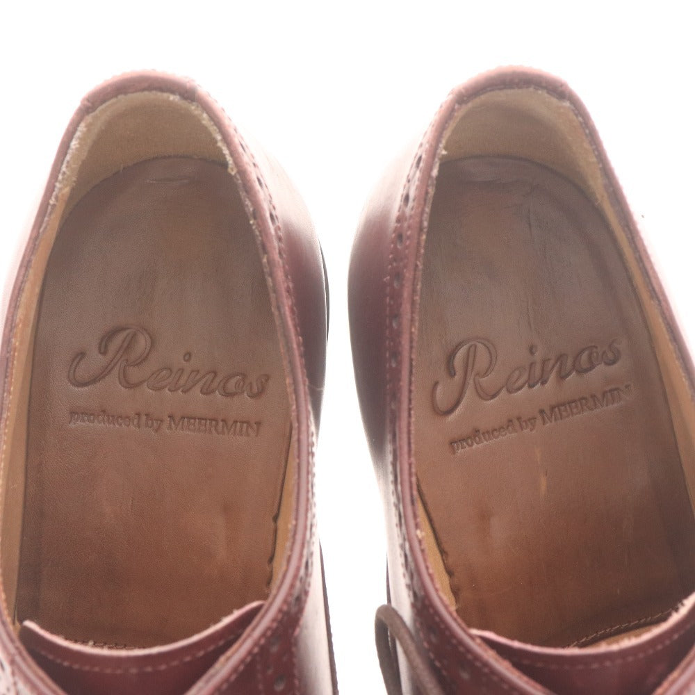 ■ レイノス Reinos produced by MEERMIN ビジネスシューズ RM301-002 靴 ストレートチップ メンズ 7 1/2（26cm相当） ボルドー系