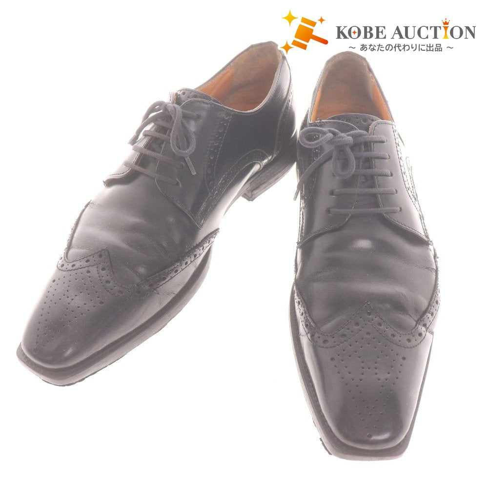 ■ ステファノロッシ ビジネスシューズ 靴 ドレスシューズ レースアップシューズ ウィングチップ メンズ 41（26cm相当）ブラック