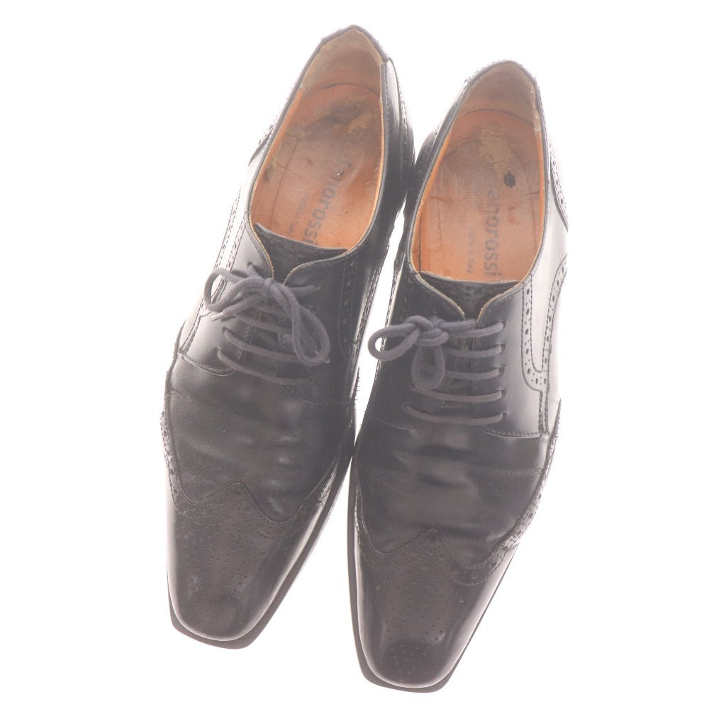 ■ ステファノロッシ ビジネスシューズ 靴 ドレスシューズ レースアップシューズ ウィングチップ メンズ 41（26cm相当）ブラック