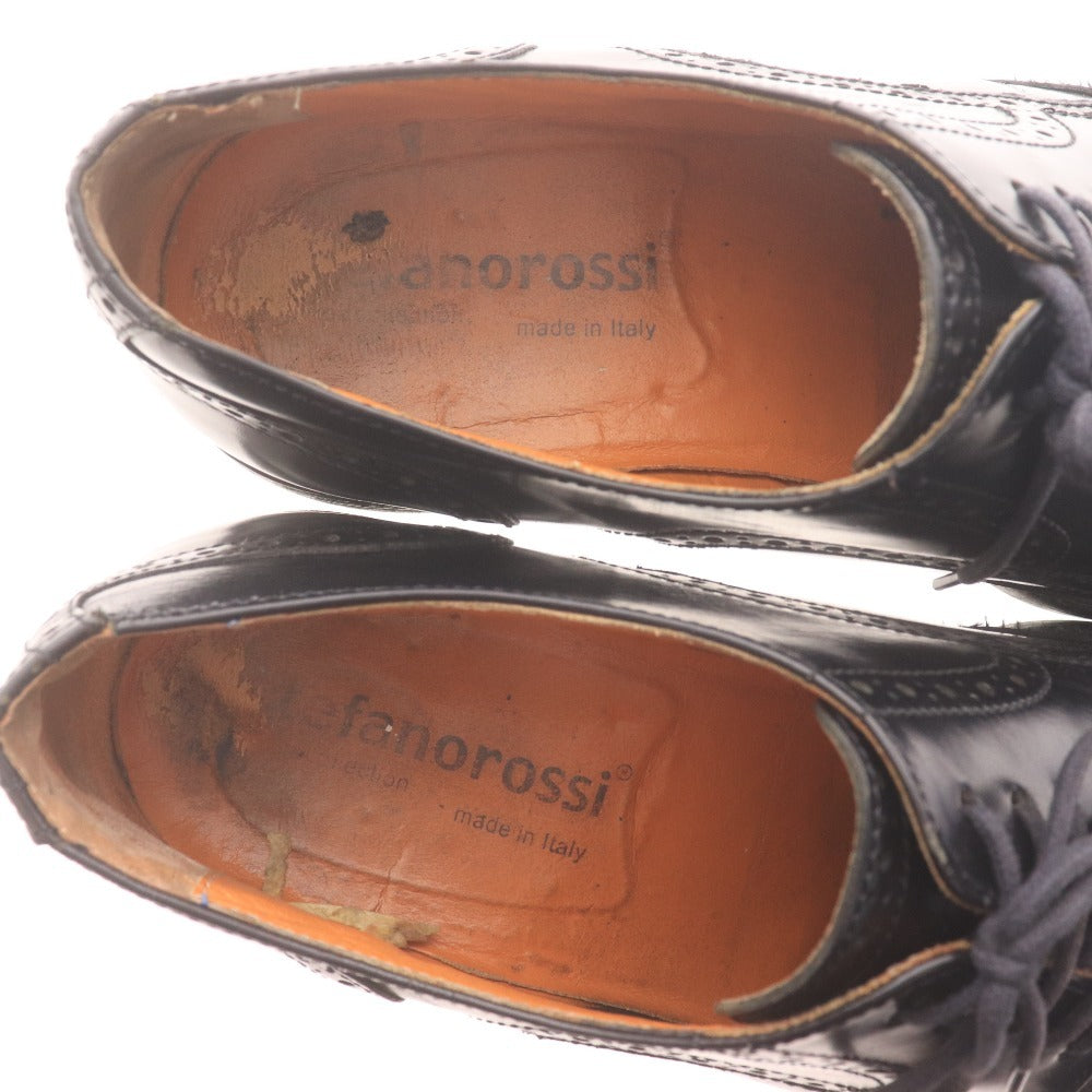 ■ ステファノロッシ ビジネスシューズ 靴 ドレスシューズ レースアップシューズ ウィングチップ メンズ 41（26cm相当）ブラック