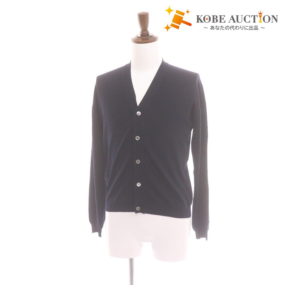 ■ SOVEREIGN UNITEDARROWS ソブリン カーディガン 長袖 トップス アウター ニット Vネック イタリア製 メンズ 46 (Sサイズ相当) ネイビー