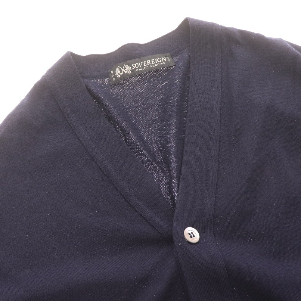 ■ SOVEREIGN UNITEDARROWS ソブリン カーディガン 長袖 トップス アウター ニット Vネック イタリア製 メンズ 46 (Sサイズ相当) ネイビー
