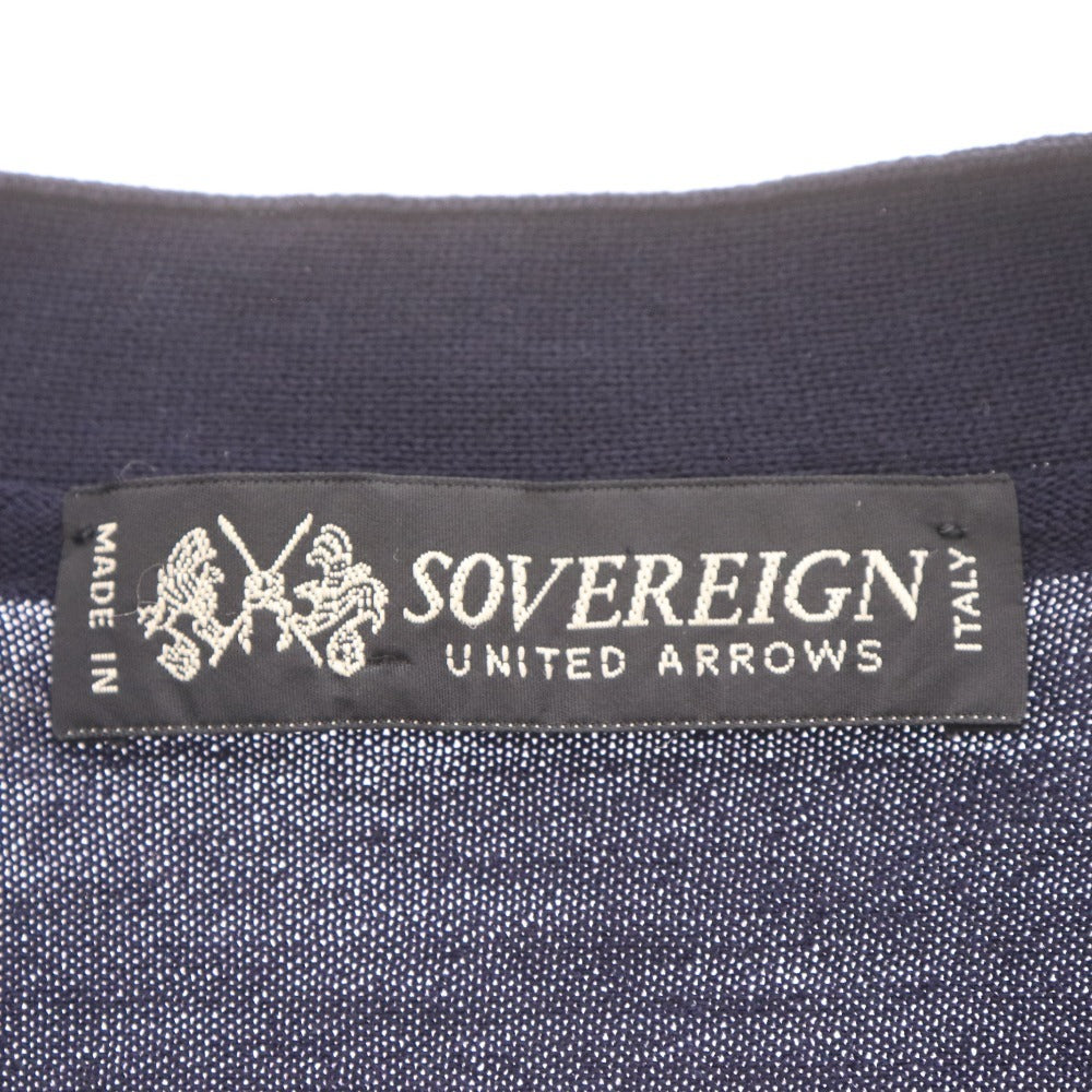 ■ SOVEREIGN UNITEDARROWS ソブリン カーディガン 長袖 トップス アウター ニット Vネック イタリア製 メンズ 46 (Sサイズ相当) ネイビー