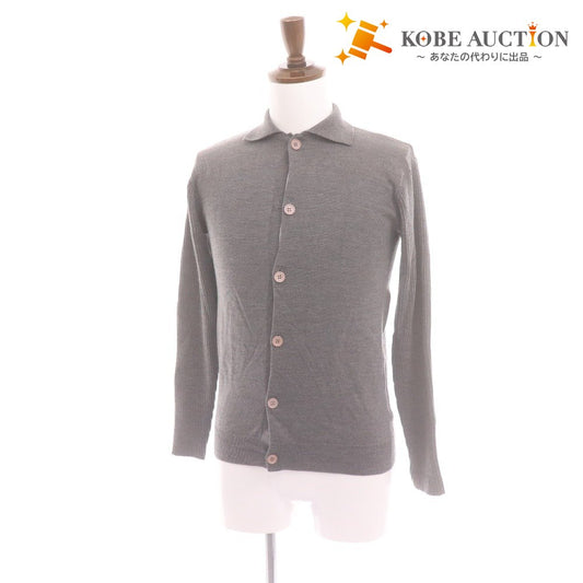 ■ EZ BY ZEGNA エルメネジルド ゼニア カーディガン 長袖 トップス アウター 襟 メンズ レディース 実寸Sサイズ相当 グレー
