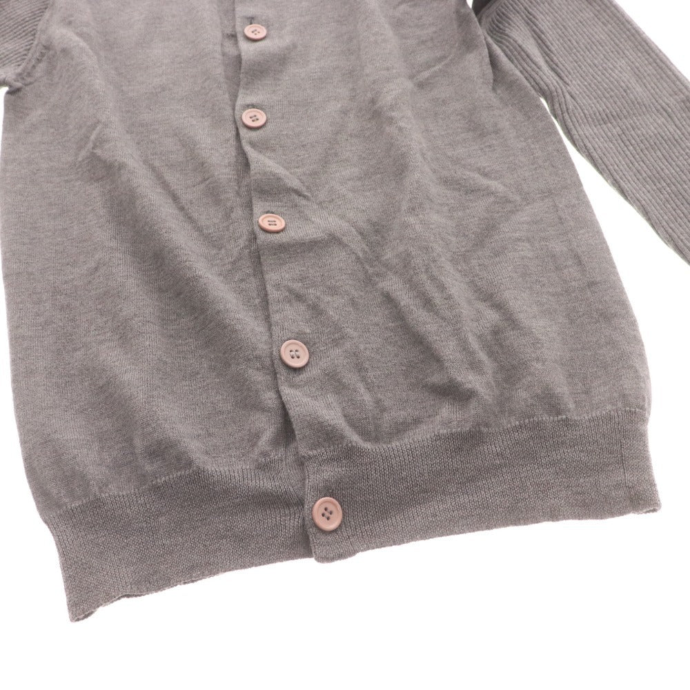 ■ EZ BY ZEGNA エルメネジルド ゼニア カーディガン 長袖 トップス アウター 襟 メンズ レディース 実寸Sサイズ相当 グレー