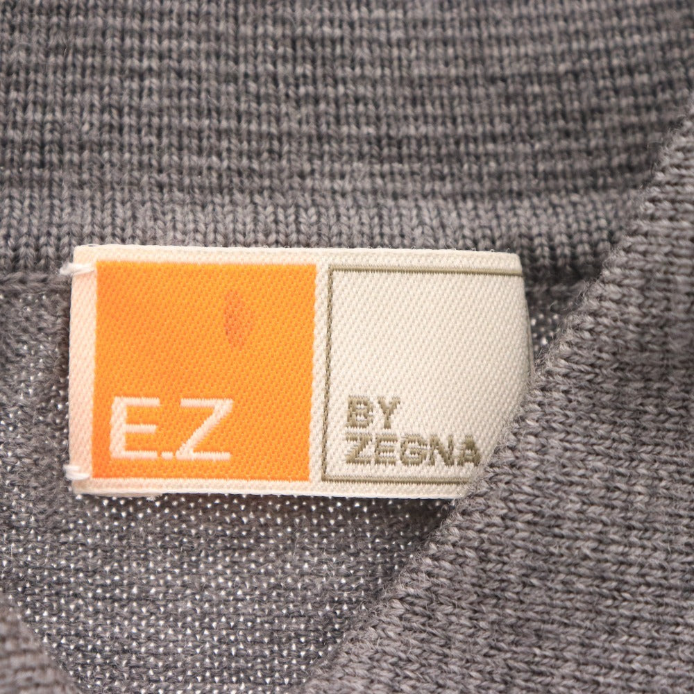 ■ EZ BY ZEGNA エルメネジルド ゼニア カーディガン 長袖 トップス アウター 襟 メンズ レディース 実寸Sサイズ相当 グレー