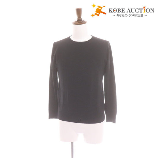 ■ EDIFICE Le plus eleve エディフィス Tシャツ 長袖 トップス 丸首 ウール100% メンズ M ブラック 黒