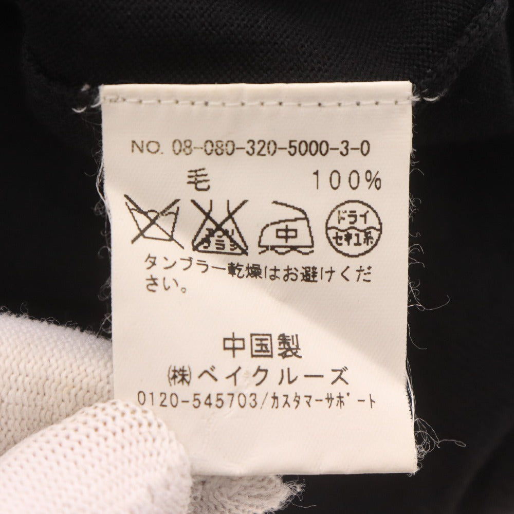 ■ EDIFICE Le plus eleve エディフィス Tシャツ 長袖 トップス 丸首 ウール100% メンズ M ブラック 黒