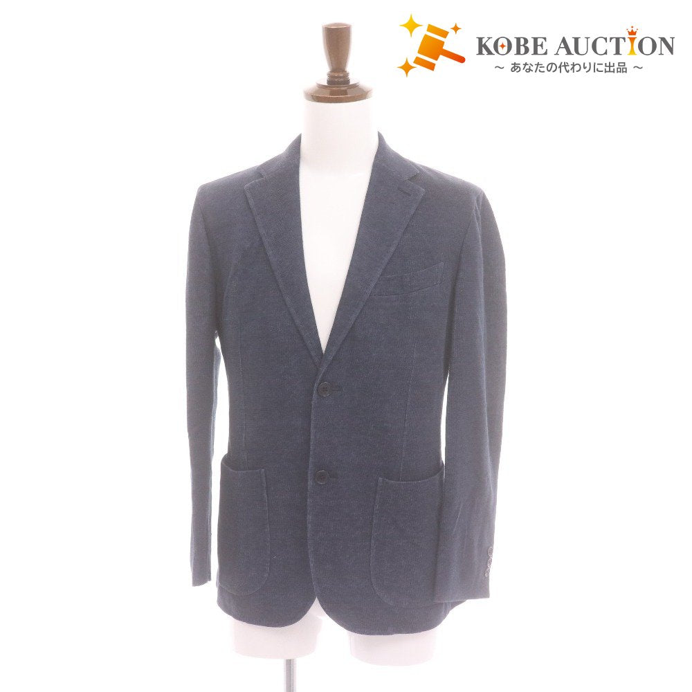 ■ ETONNE エトネ テーラードジャケット 長袖 アウター 襟 フロントボタン 裏地総柄 メンズ M ネイビー