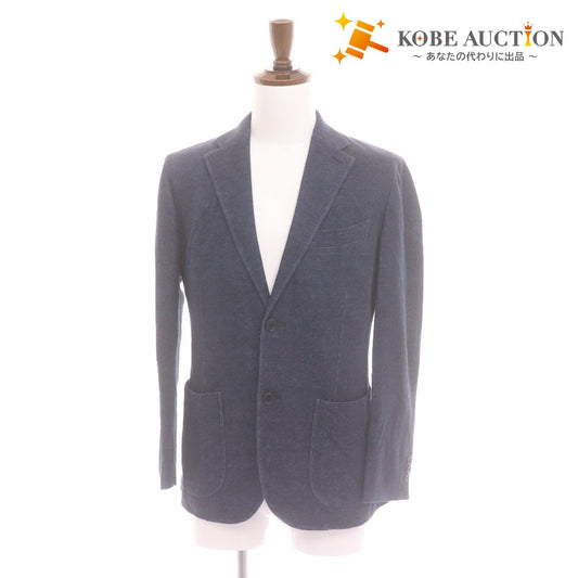 ■ ETONNE エトネ テーラードジャケット 長袖 アウター 襟 フロントボタン 裏地総柄 メンズ M ネイビー