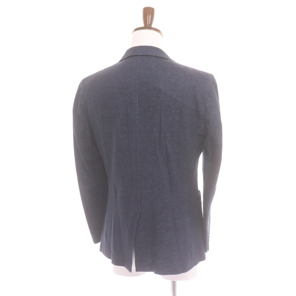 ■ ETONNE エトネ テーラードジャケット 長袖 アウター 襟 フロントボタン 裏地総柄 メンズ M ネイビー