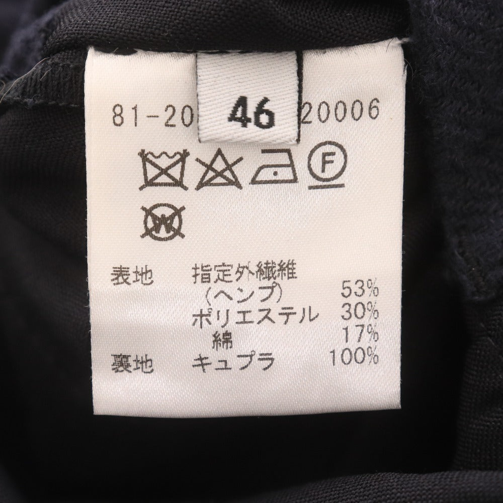 ■ ESTNATION エストネーション テーラードジャケット 長袖 アウター 襟 フロントボタン 裏地ストライプ柄 メンズ 46 (M～L相当)ネイビー