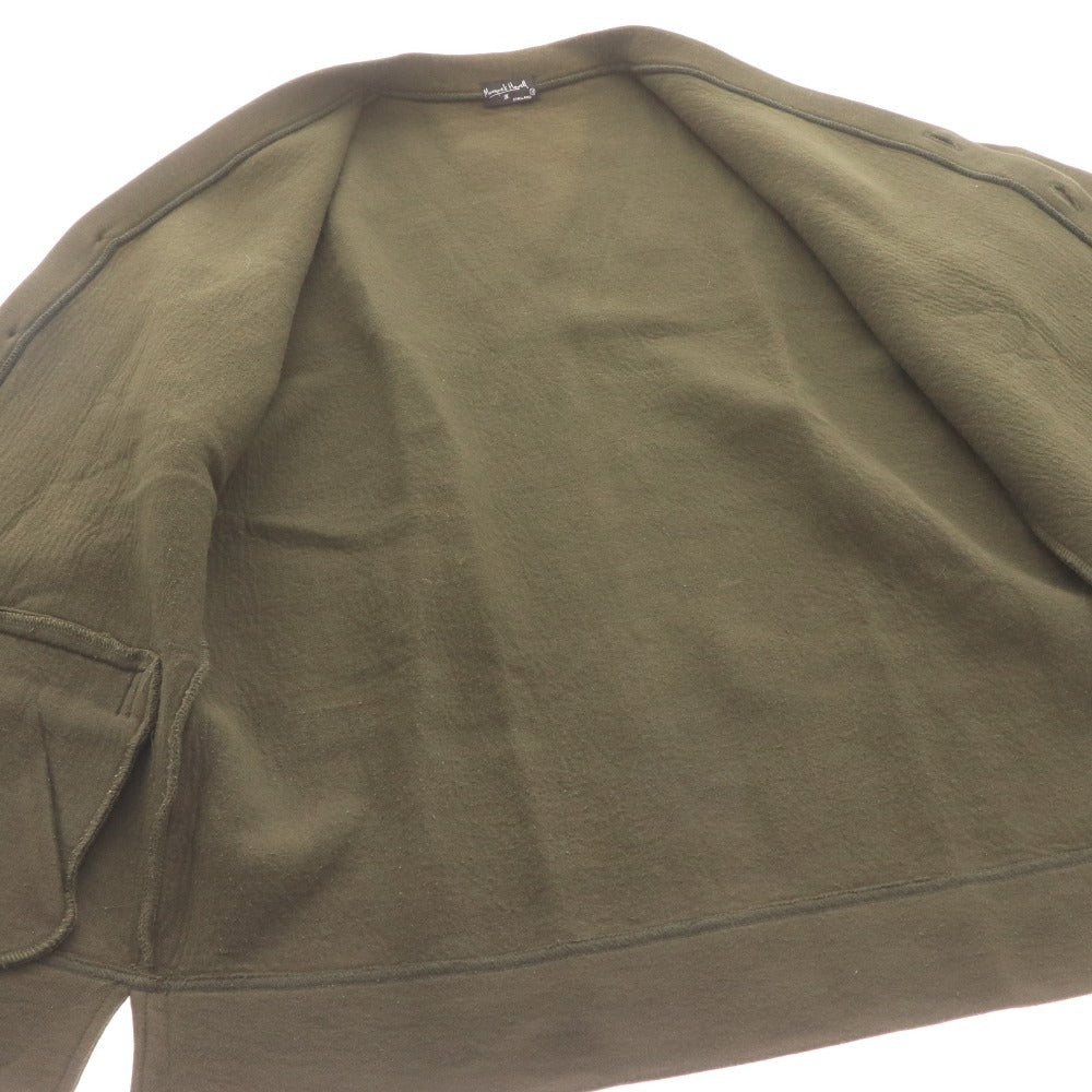 ■ MARGARET HOWELL マーガレットハウエル ノーカラージャケット 長袖 アウター フロントボタン 日本製 メンズ M カーキ系