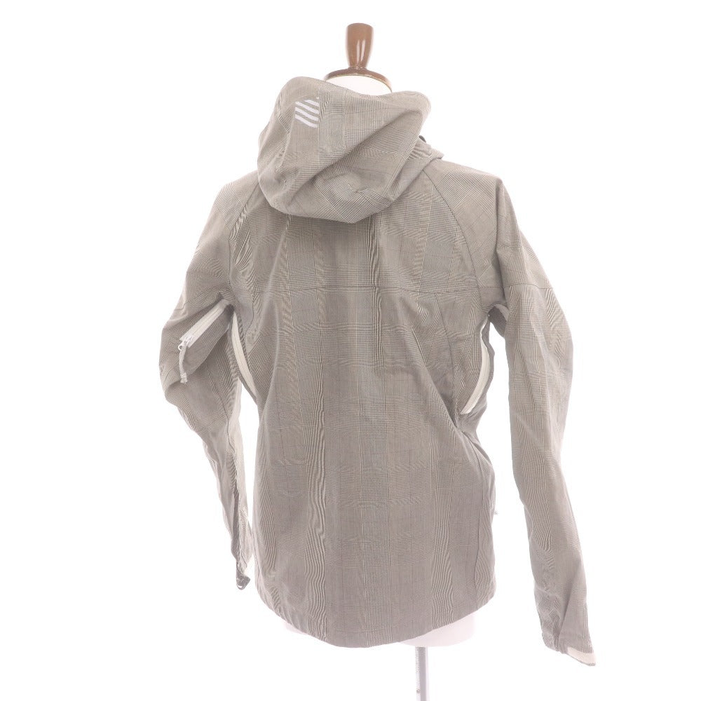 ■ HELLY HANSEN ヘリーハンセン レインコート ジャケット 長袖 アウター フード チェック柄 ファスナー 防水 雨具 メンズ M ベージュ系