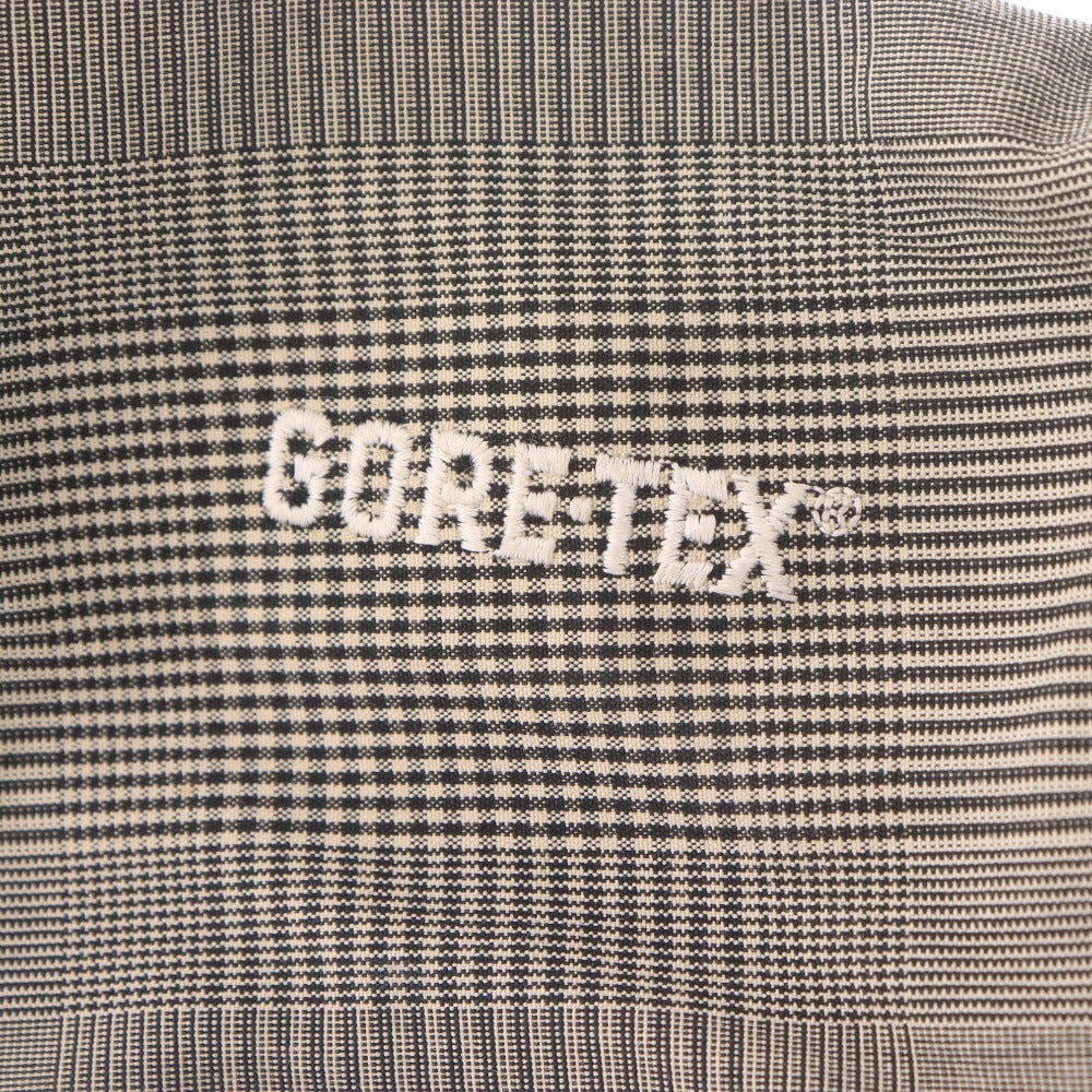 ■ HELLY HANSEN ヘリーハンセン レインコート ジャケット 長袖 アウター フード チェック柄 ファスナー 防水 雨具 メンズ M ベージュ系