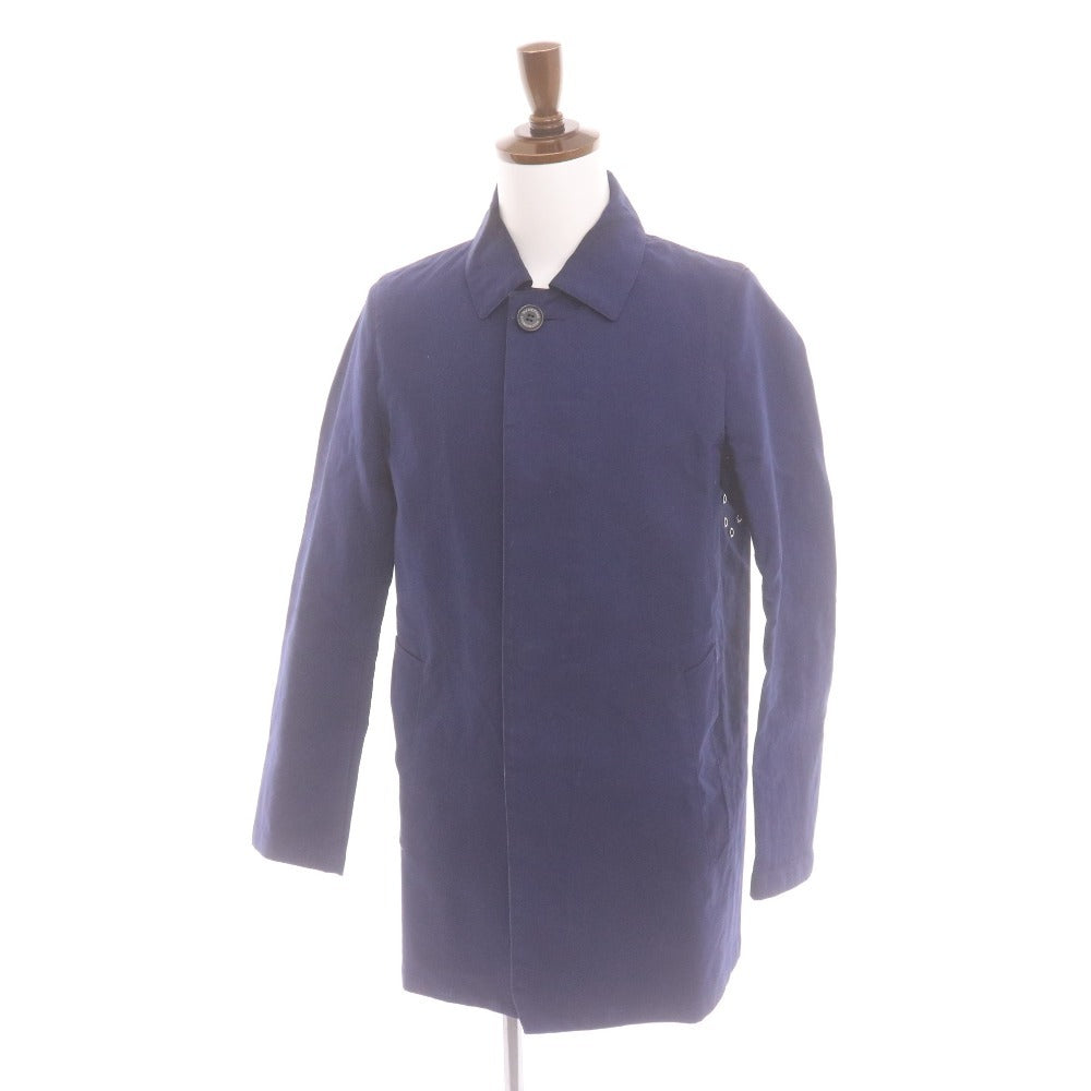 ■ Traditional Weatherwear ジャケット コート 長袖 アウター 襟 フード取り外し可 撥水加工 ボタン ロゴ メンズ 36 (S～M相当) ネイビー