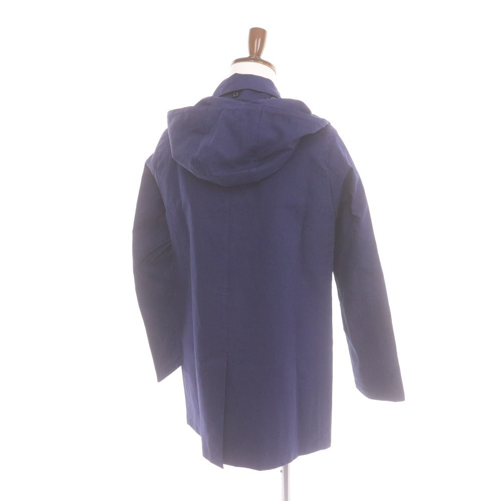■ Traditional Weatherwear ジャケット コート 長袖 アウター 襟 フード取り外し可 撥水加工 ボタン ロゴ メンズ 36 (S～M相当) ネイビー