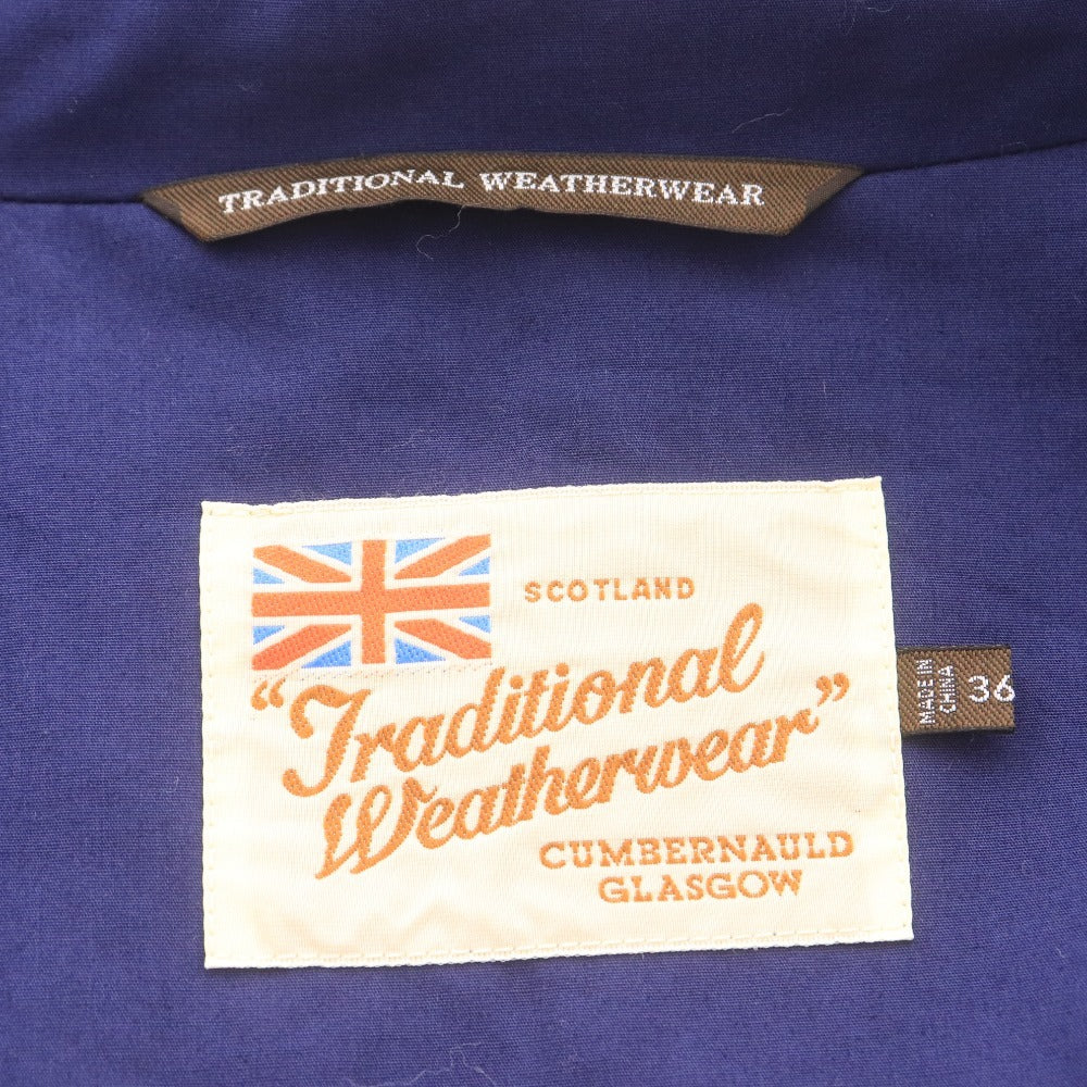 ■ Traditional Weatherwear ジャケット コート 長袖 アウター 襟 フード取り外し可 撥水加工 ボタン ロゴ メンズ 36 (S～M相当) ネイビー