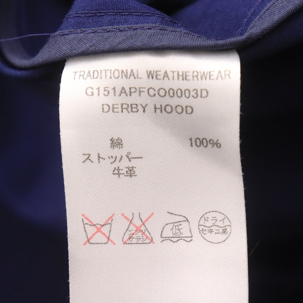 ■ Traditional Weatherwear ジャケット コート 長袖 アウター 襟 フード取り外し可 撥水加工 ボタン ロゴ メンズ 36 (S～M相当) ネイビー