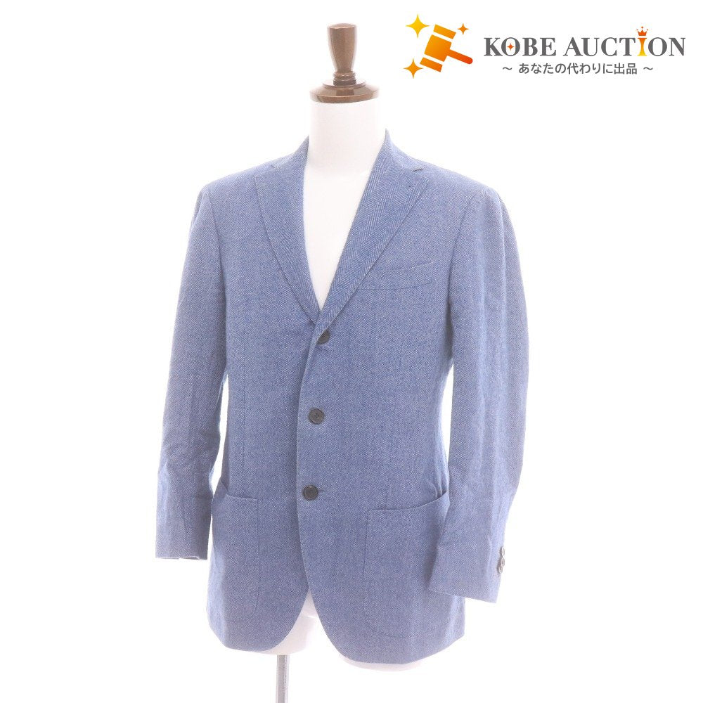 ■ Cantarelli Absolute Jacket カンタレリ テーラードジャケット 長袖 アウター 襟 胸ポケット 総柄 メンズ 46 (S～M相当) ネイビー系