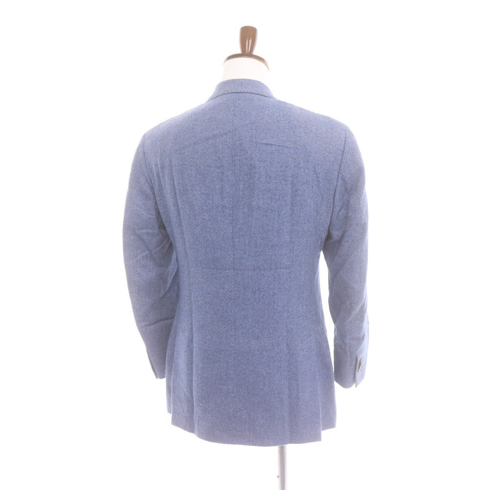 ■ Cantarelli Absolute Jacket カンタレリ テーラードジャケット 長袖 アウター 襟 胸ポケット 総柄 メンズ 46 (S～M相当) ネイビー系