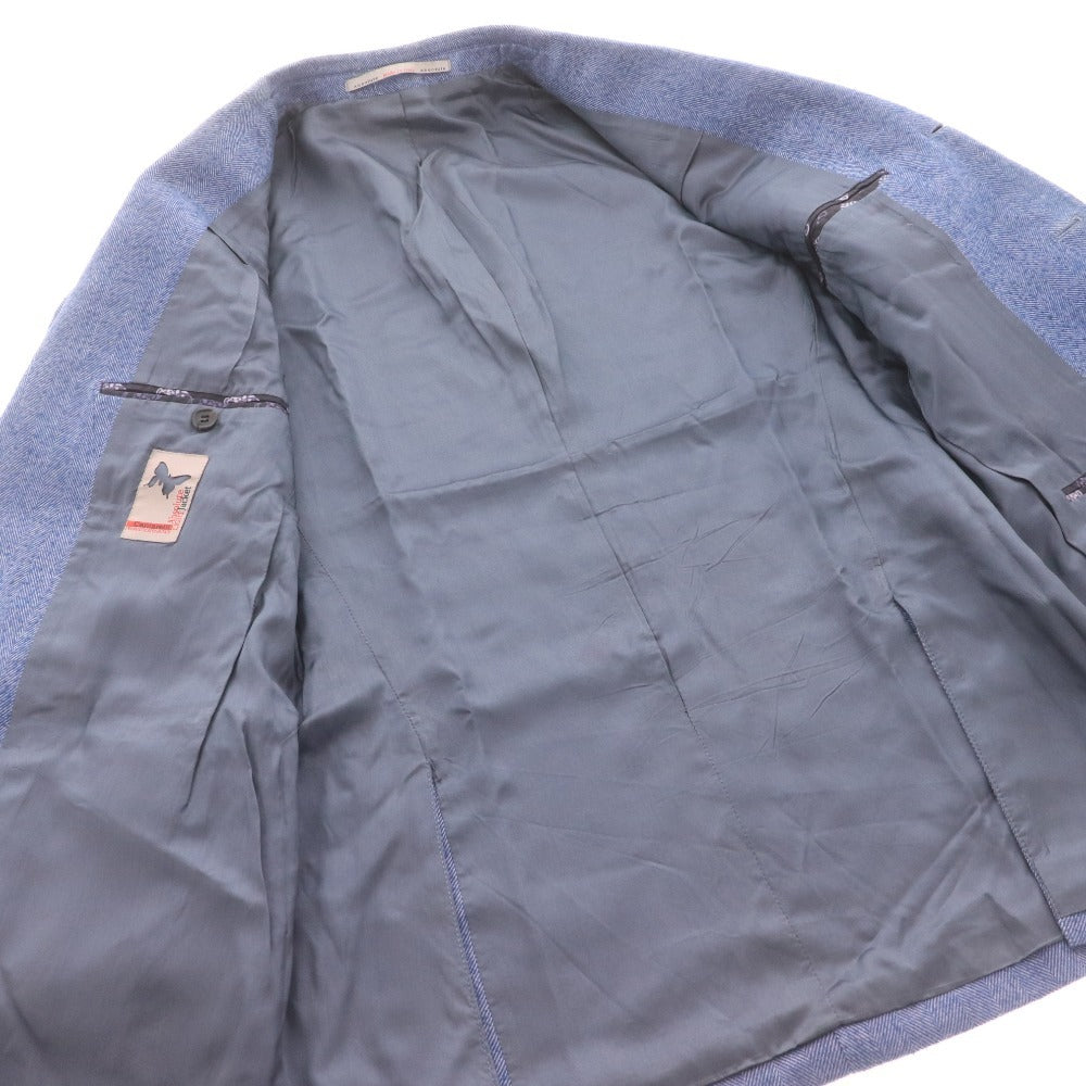 ■ Cantarelli Absolute Jacket カンタレリ テーラードジャケット 長袖 アウター 襟 胸ポケット 総柄 メンズ 46 (S～M相当) ネイビー系