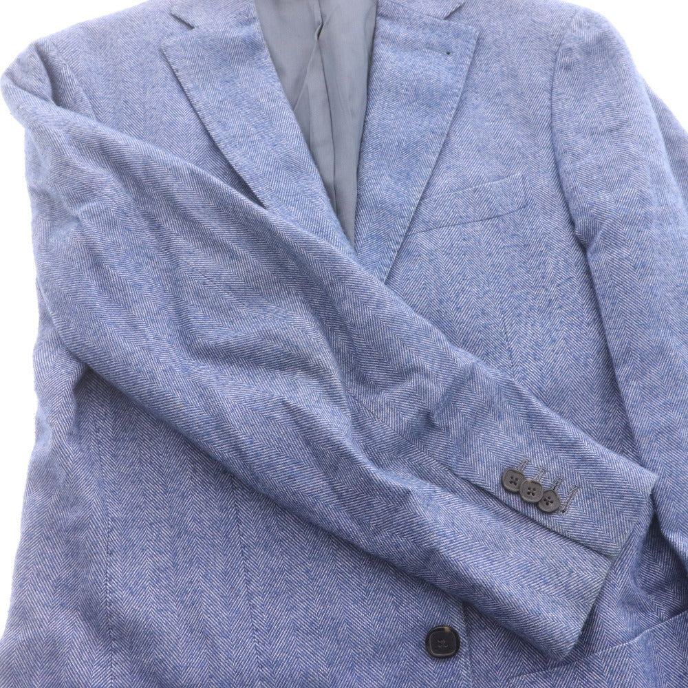 ■ Cantarelli Absolute Jacket カンタレリ テーラードジャケット 長袖 アウター 襟 胸ポケット 総柄 メンズ 46 (S～M相当) ネイビー系