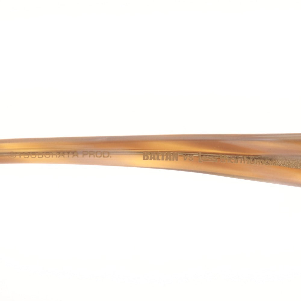 ■ BALTAN VS less thanhuman メガネ 眼鏡 S-3 54□15-143 ブラウン系 度なし レンズ入り 伊達メガネ メンズ レディース 付属品付き