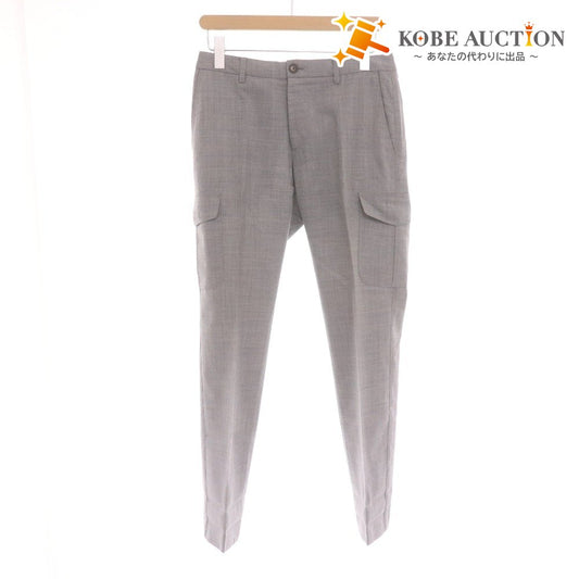 ■ EDIFICE エディフィス スラックスパンツ ボトムス 総柄 日本製 メンズ 44 (Mサイズ相当) ライトグレー