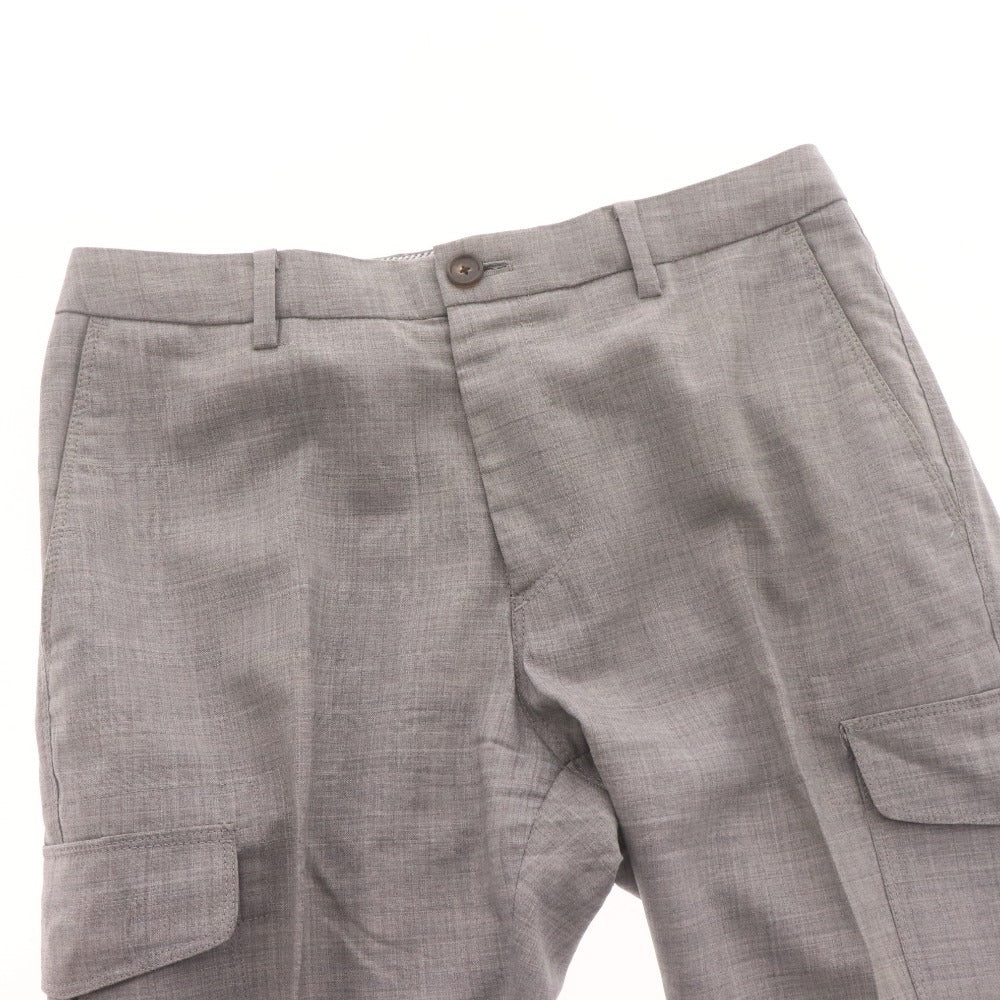 ■ EDIFICE エディフィス スラックスパンツ ボトムス 総柄 日本製 メンズ 44 (Mサイズ相当) ライトグレー