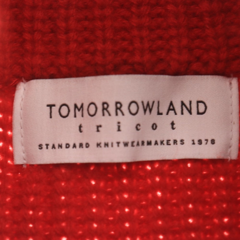 ■ TOMORROWLAND トゥモローランド セーター 長袖 トップス ニット 襟クロス 日本製 メンズ S レッド