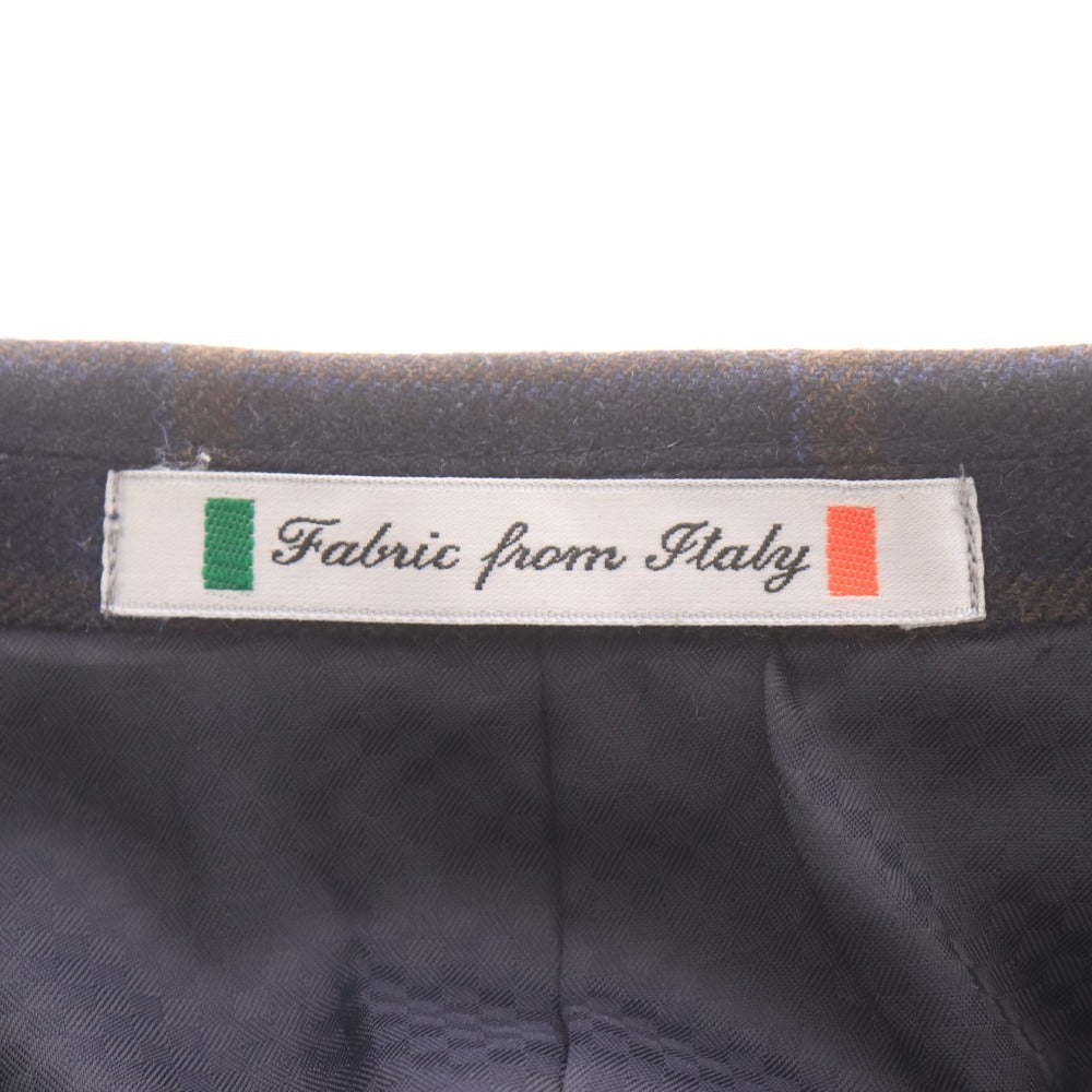 Loro Piana Men's Navy Checked Cashmere Jacket with Long Sleeves, Collar, Made in Italy, Size M, Size 96AB5