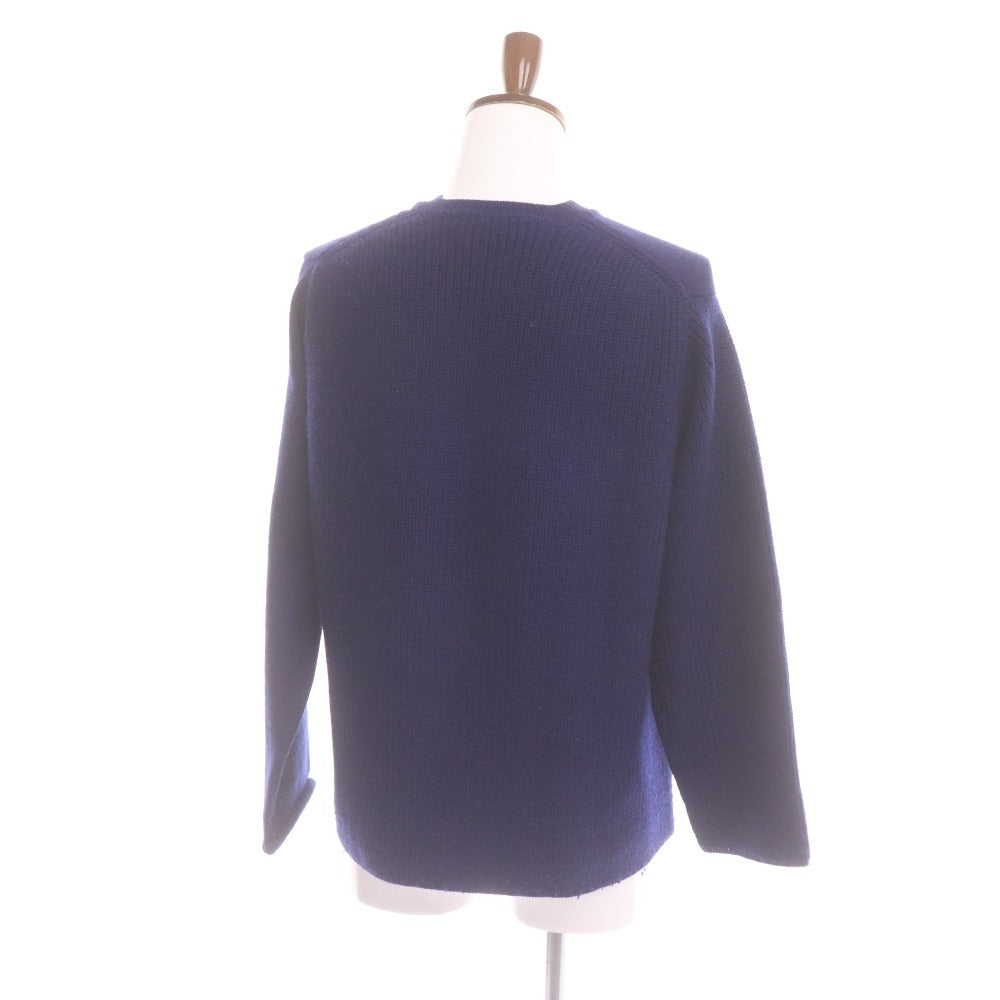 ■ COMME des GARÇONS SHIRT D-TK9210 Long Sleeve V-Neck Sweater, Made in France, Men's, Size Small, Navy