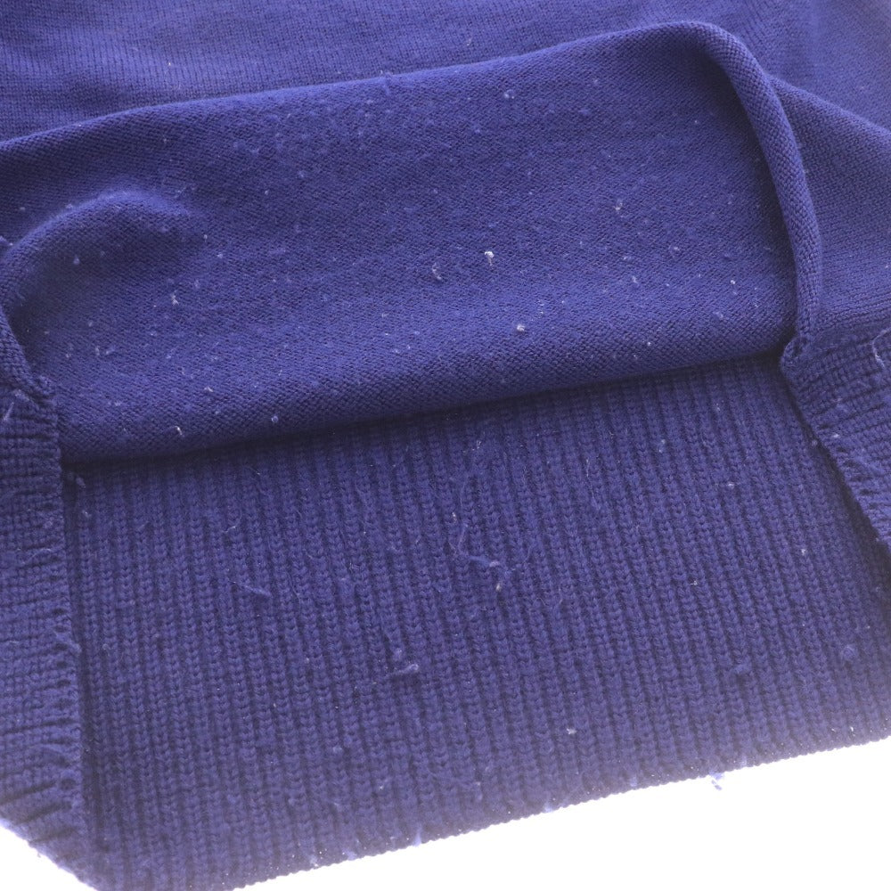 ■ COMME des GARÇONS SHIRT D-TK9210 Long Sleeve V-Neck Sweater, Made in France, Men's, Size Small, Navy