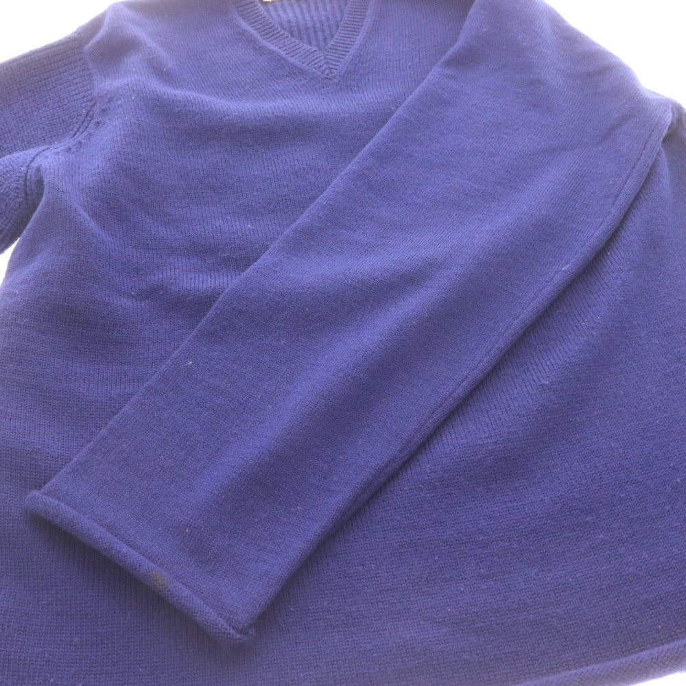 ■ COMME des GARÇONS SHIRT D-TK9210 Long Sleeve V-Neck Sweater, Made in France, Men's, Size Small, Navy