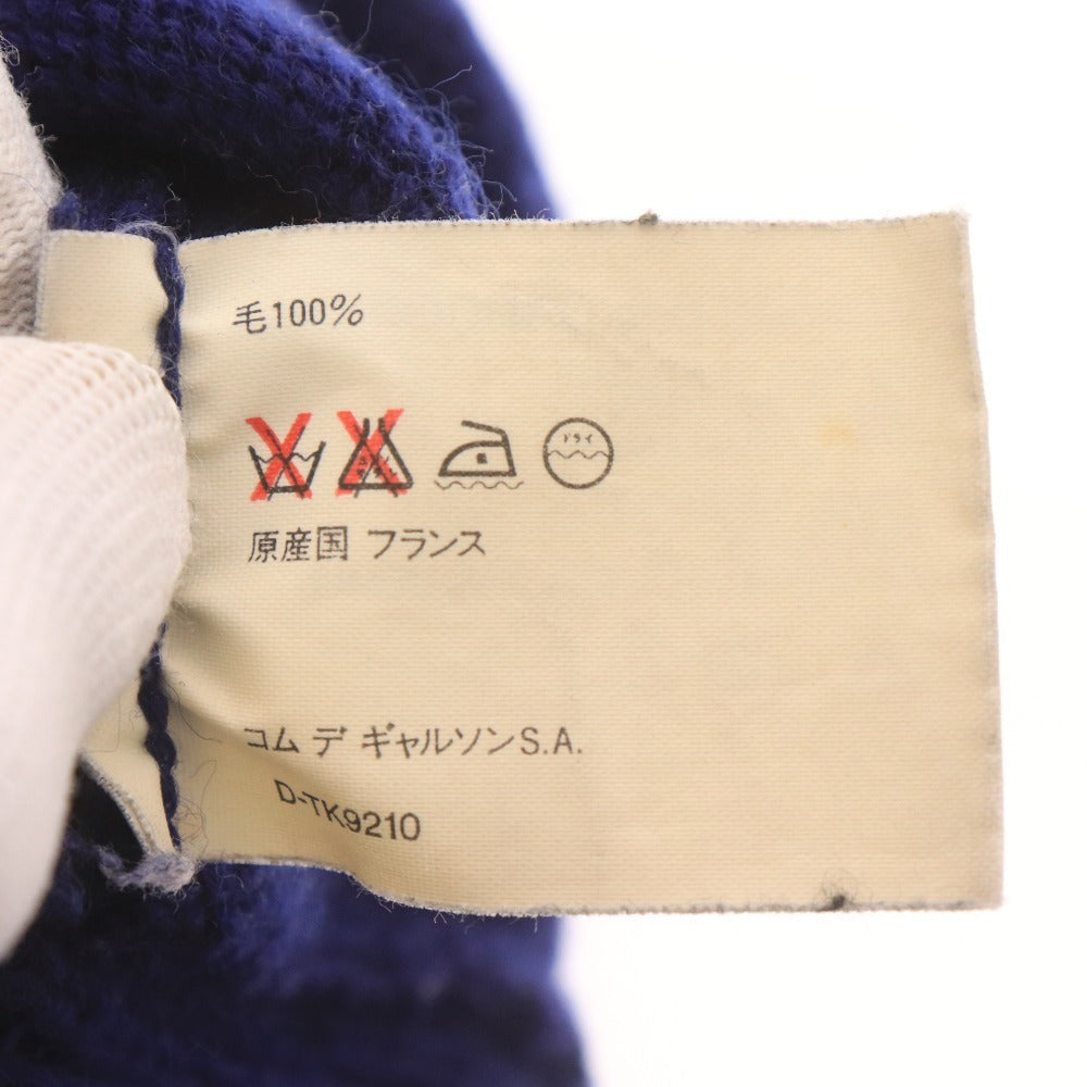 ■ COMME des GARÇONS SHIRT D-TK9210 Long Sleeve V-Neck Sweater, Made in France, Men's, Size Small, Navy